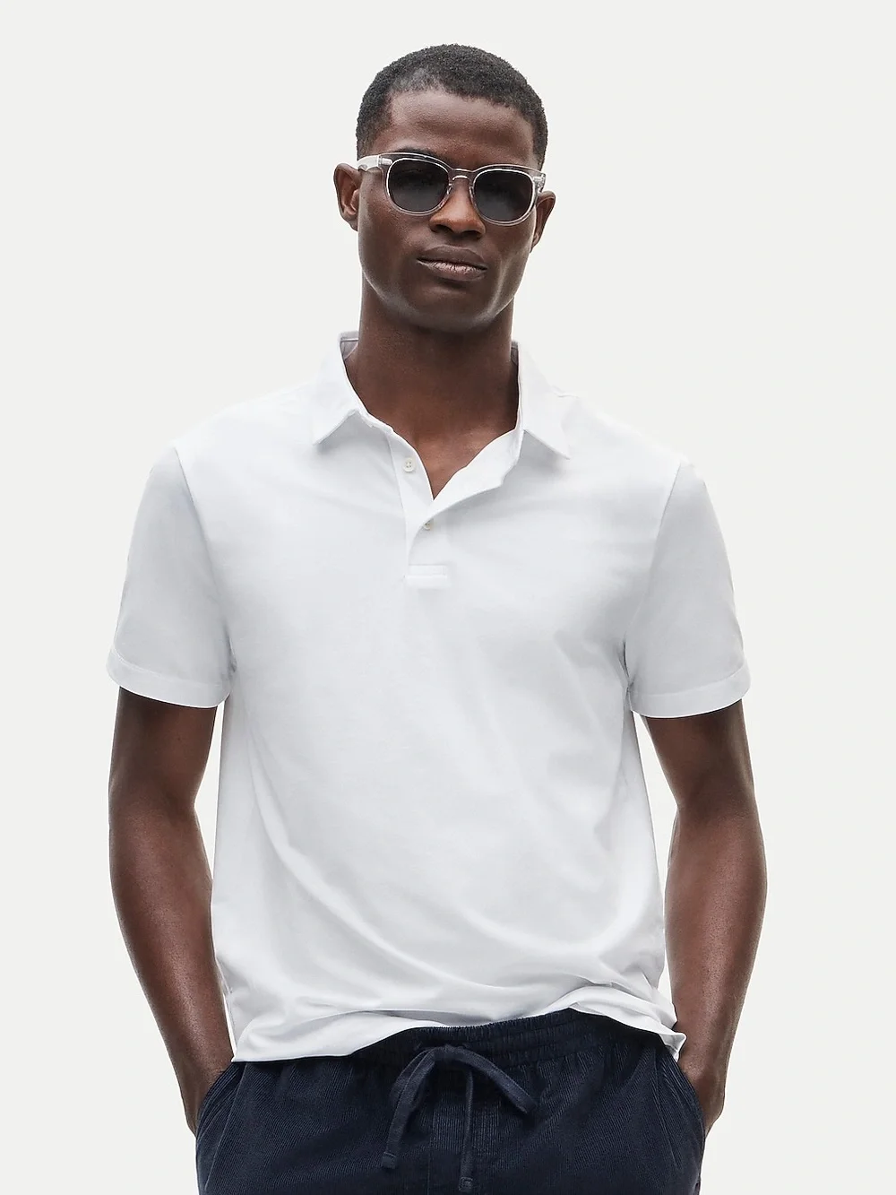 NWT J.Crew Flex Piqué Performance Polo Shirt Solid White Men’s XS